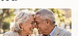 Elderly couple embracing