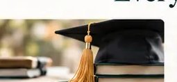 Graduation cap and books