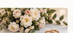 Wedding bouquet and rings